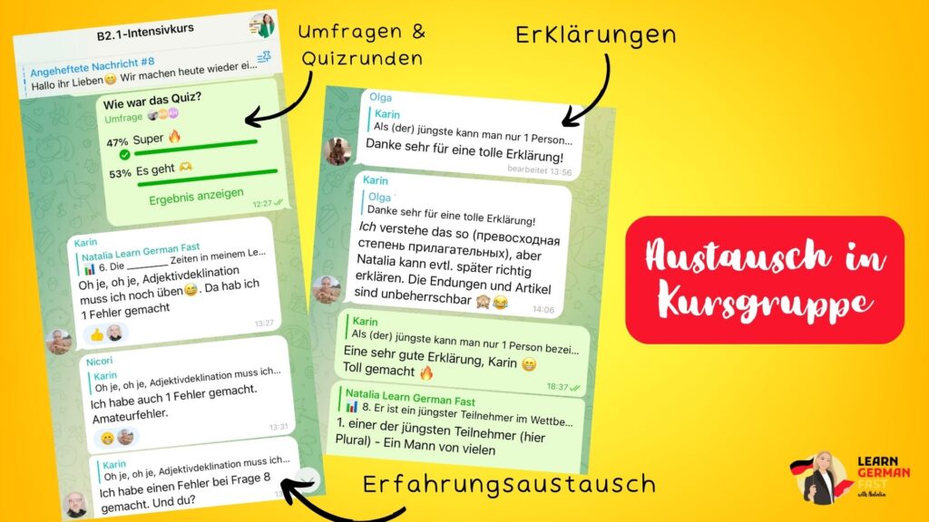 Austausch in Kursgruppe