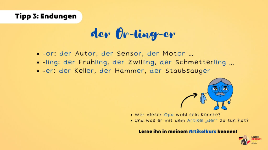 Tipp 3: Endungen